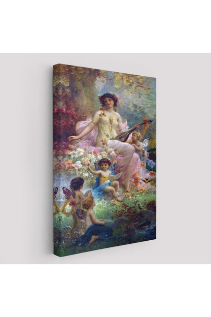 Bahçedeki Anne ve Melekleri Dekoratif Duvar Tablosu-6214