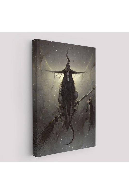 Süpürge ile Uçan Cadı ve Kedisi, Cadılar Bayramı Hediyesi, Hellowen Tablo -6287