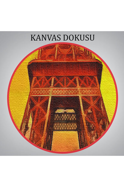 Eyfel Kulesi Yağlıboya Görünüm Dekoratif Kanvas Duvar Tablosu-5948