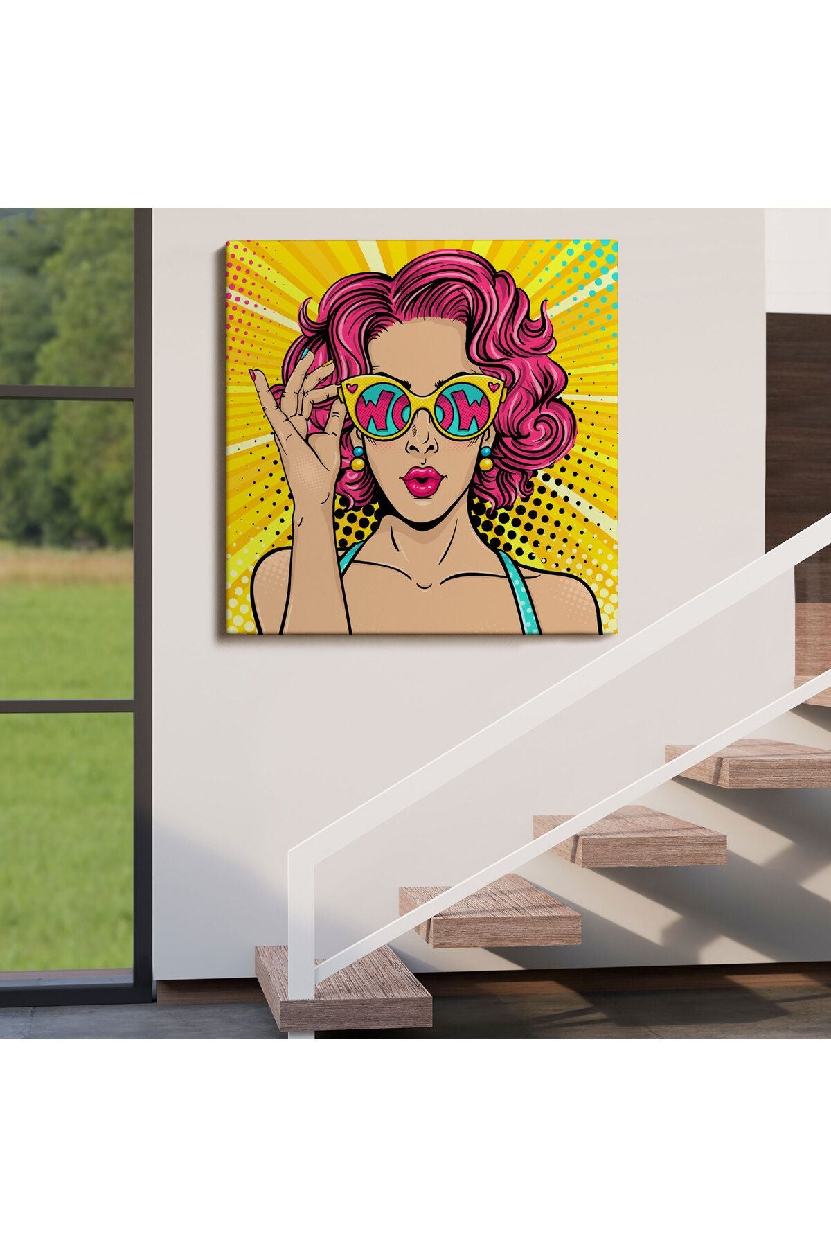Retro Çizgi Roman Kadını Dekoratif Kanvas Duvar Tablosu-5837