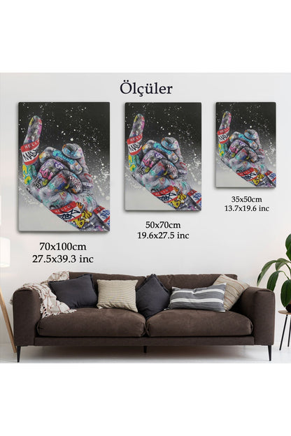 Graffiti Orta Parmak İzi Graffiti, Küfürlü El Hareketi, Hip Hop anvas Tablo-5314
