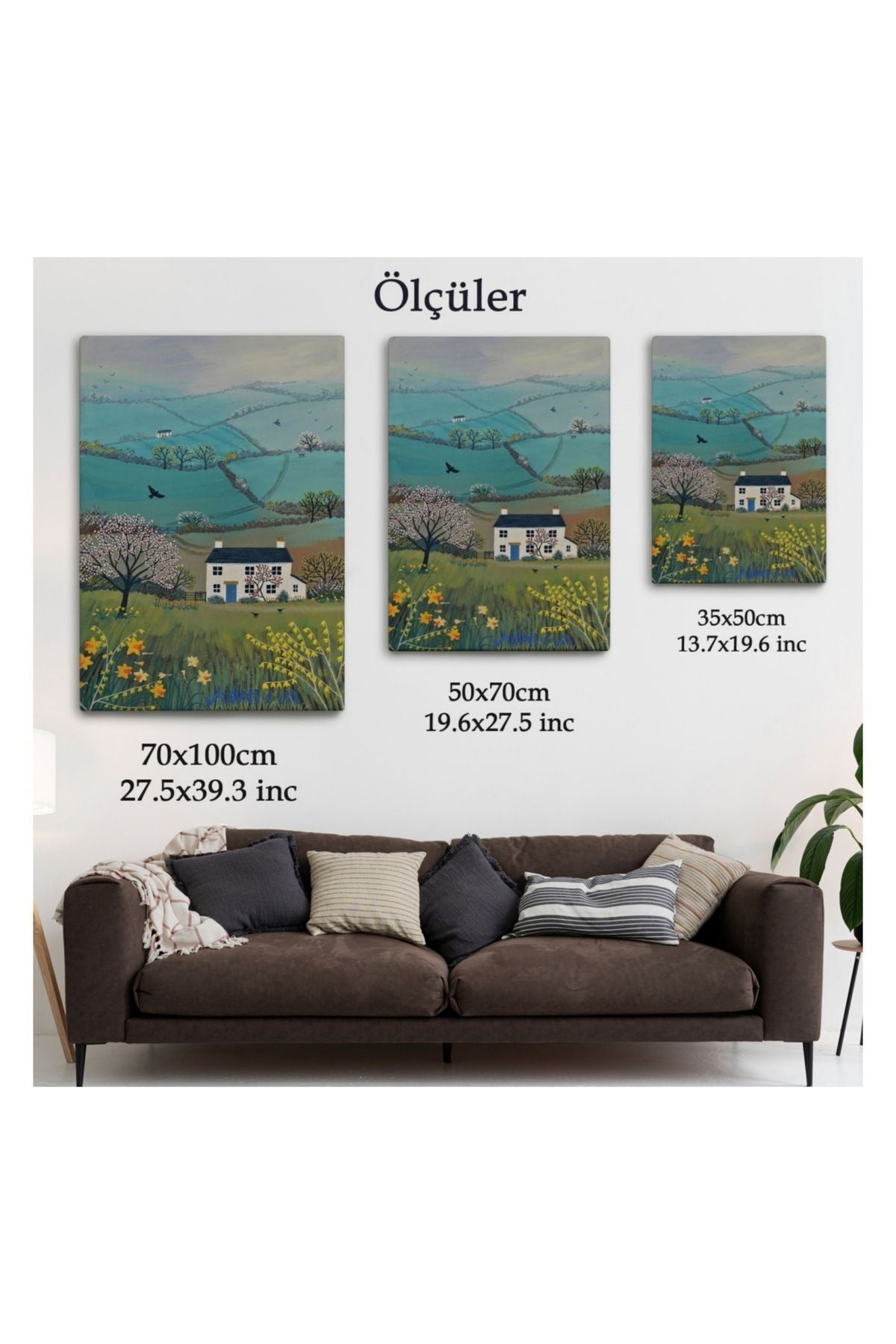 Kanvas Tablo, Duvar Dekoru, Köy Evi Manzarası İngiltere 6023 BUNGKNV