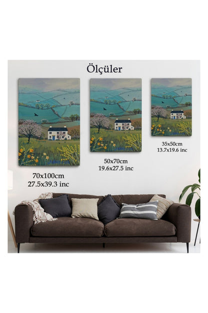 Kanvas Tablo, Duvar Dekoru, Köy Evi Manzarası İngiltere 6023 BUNGKNV