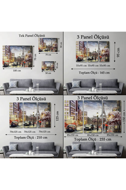 DB HG Eyfel Manzarası Yağlıboya Görünüm Dekoratif Kanvas Duvar Tablosu-3554