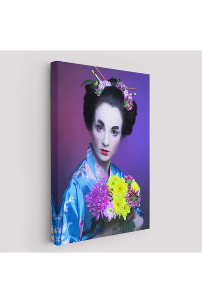 Mavi Kimonolu Geyşa Tablo-5977