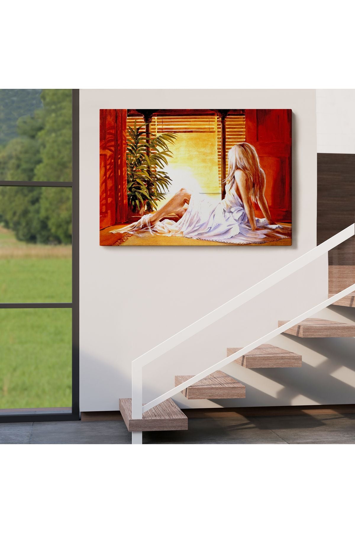 Pencere Önündeki Kadın Tablosu-6633