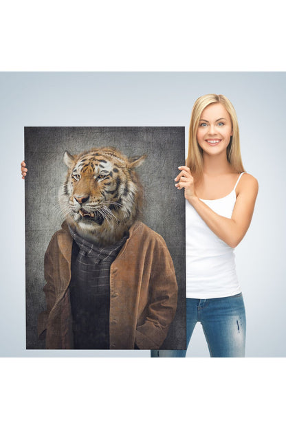 DB Kaplan Kafalı İnsan Kanvas Tablo-4999