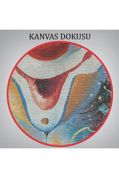 Bir Çiçekli Palyaço Yağlıboya Görünüm Dekoratif Kanvas Duvar Tablosu-5838