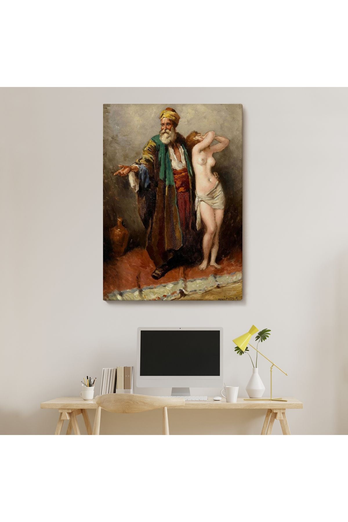 SZ KVS1-Dekoratif Duvar Tablosu-Çıplak Arap Cariye Kanvas Tablo 6136