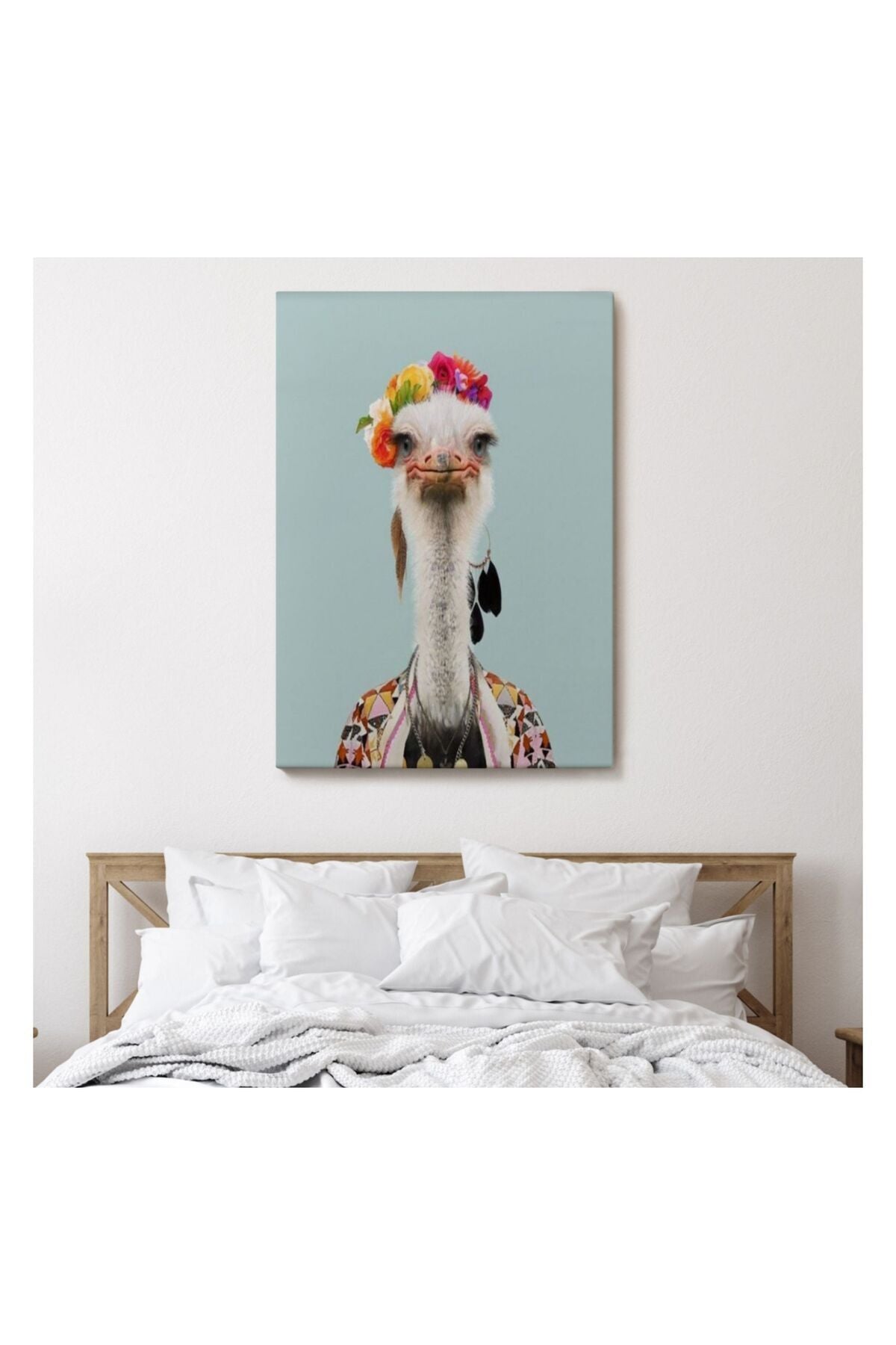 Kanvas Tablo, Duvar Dekoru, İnsan Görünümlü Deve Kuşu 6286 BUNGKNV