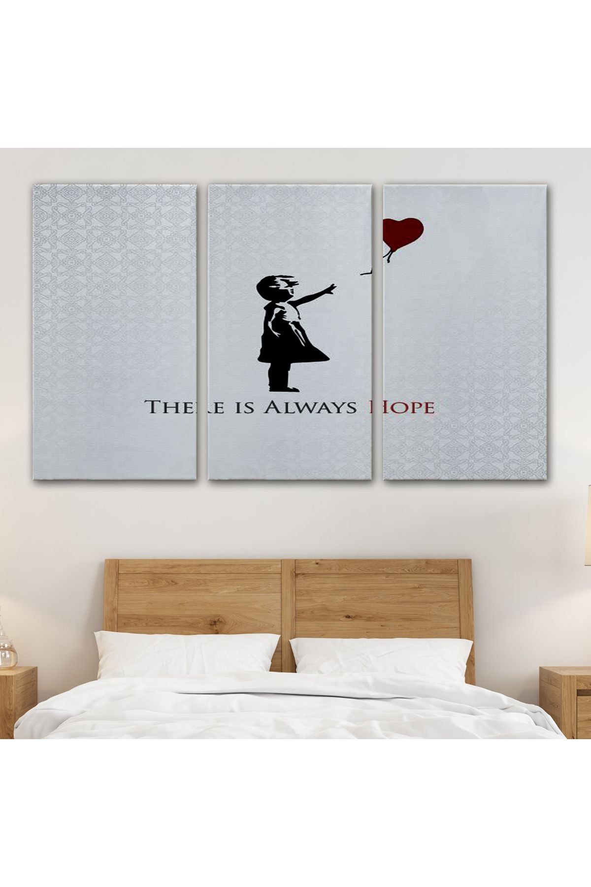 Banksy Kırmızı Balonlu Kızın'ın Her Zaman Umut Vardır Yazılı Tablosu-5012