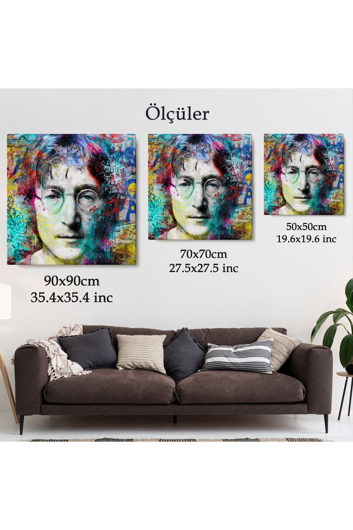 modagos067 John Lennon Sokak Sanatı Kanvas Tablo Street Art-5890