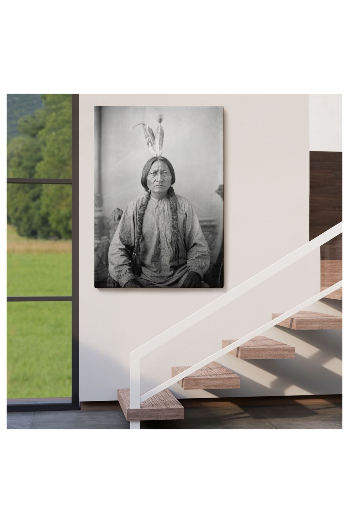 Kanvas, Duvar Tablosu, Dekoratif, Sitting Bull Oturan Boğa Son Kızılderili Kabile Şefi 6416 EGKNV