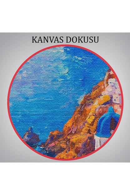 Mikanos Yunanistan Yağlıboya Görünüm Dekoratif Tablo-3572