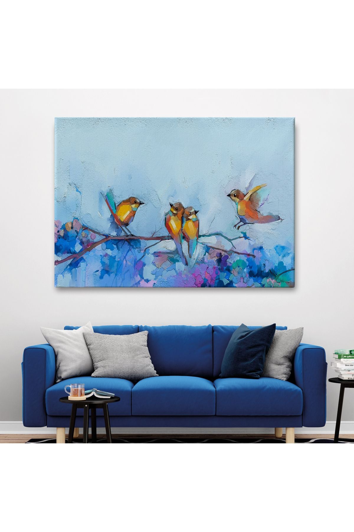 Bahar ve Kuşlar Manzaralı Dekoratif Duvar Tablosu-3529