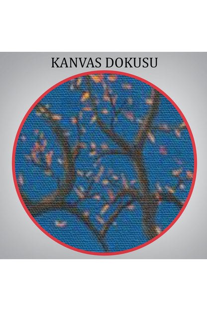 Gece Ay Işığındaki Aşk Ağacı Dekoratif Duvar Tablosu-6197