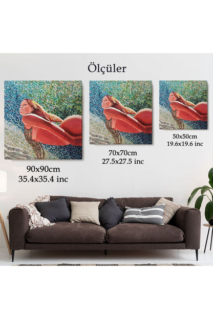 Sualtında Yüzen Kadın Tablosu-5873