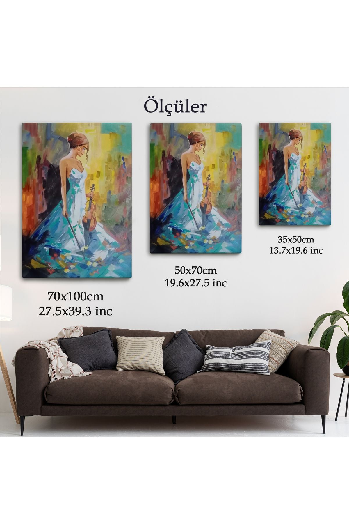 Keman Çalan Kadın Dekortif Duvar Tablosu-6233