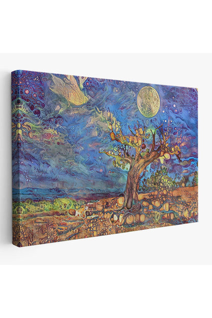Yaşlı Ağaç ile Sihirli Moderd Manzara Duvar Tablosu-3504
