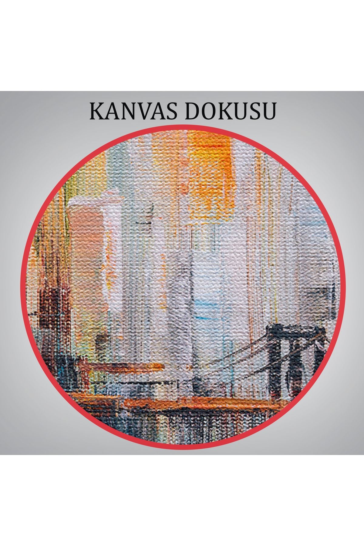 Brooklyn Köprüsü New York Yağlıboya Görünüm Dekoratif Tablo-3744