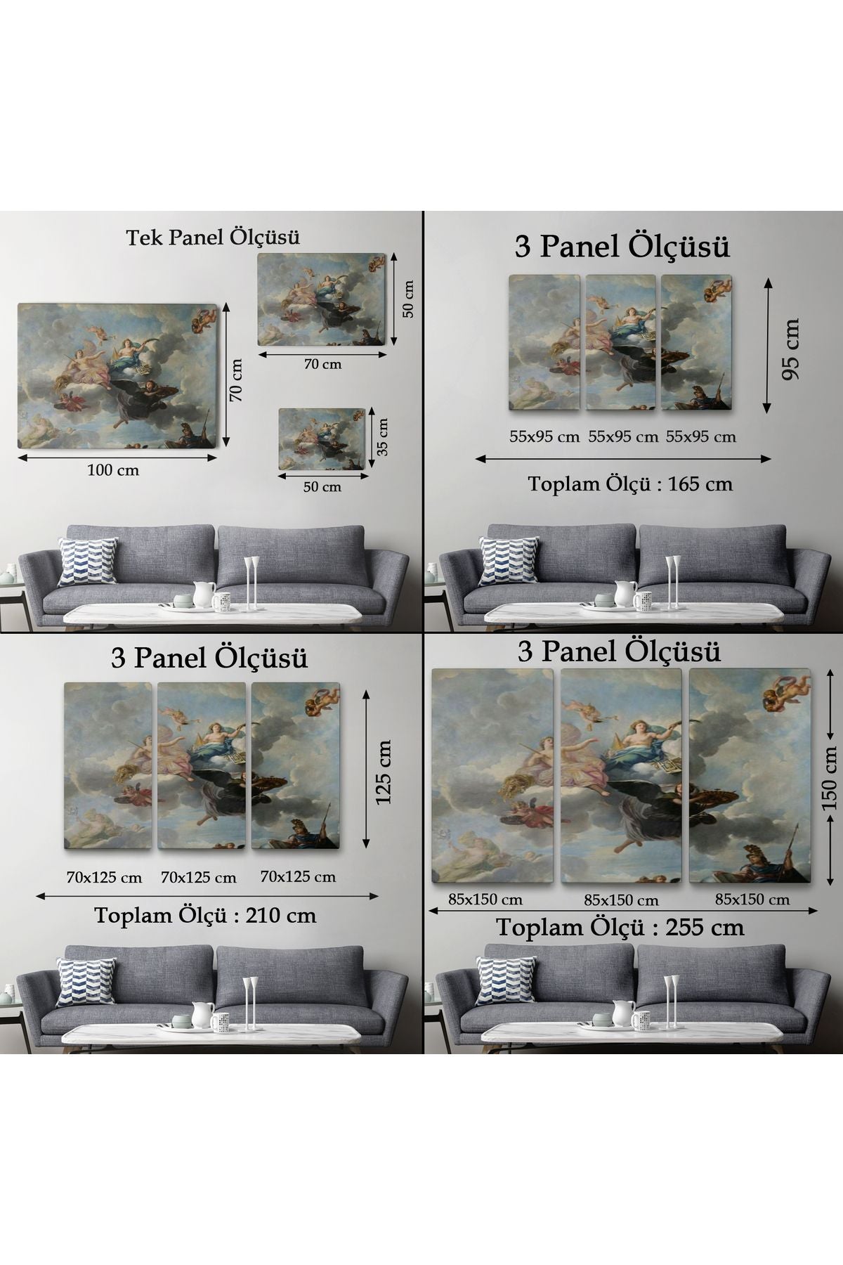 Bulutlaların Üzerindeki Melekler Rönesans Tablosu - Antoine Hoarse Zenith-6582