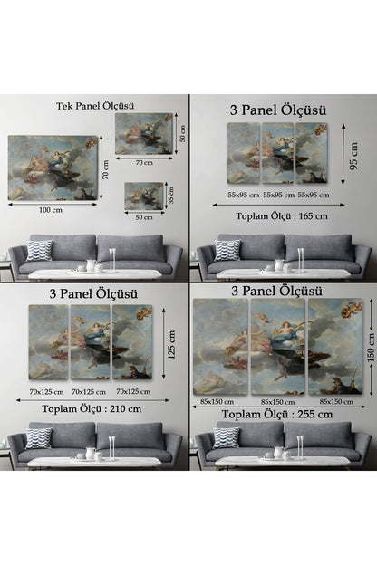 Bulutlaların Üzerindeki Melekler Rönesans Tablosu - Antoine Hoarse Zenith-6582