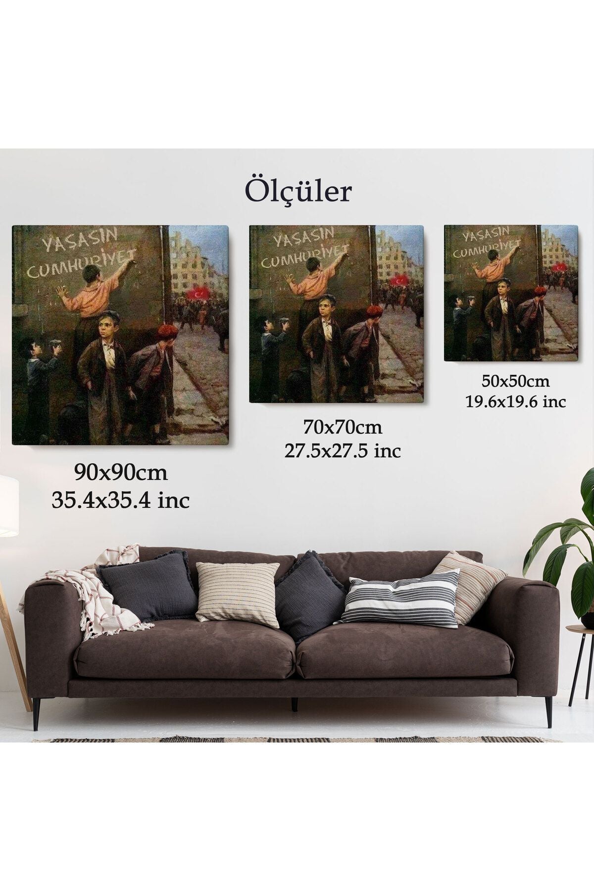 Yaşasın Cumhuriyet Yazan Çocuklar Kanvas Tablo-5896
