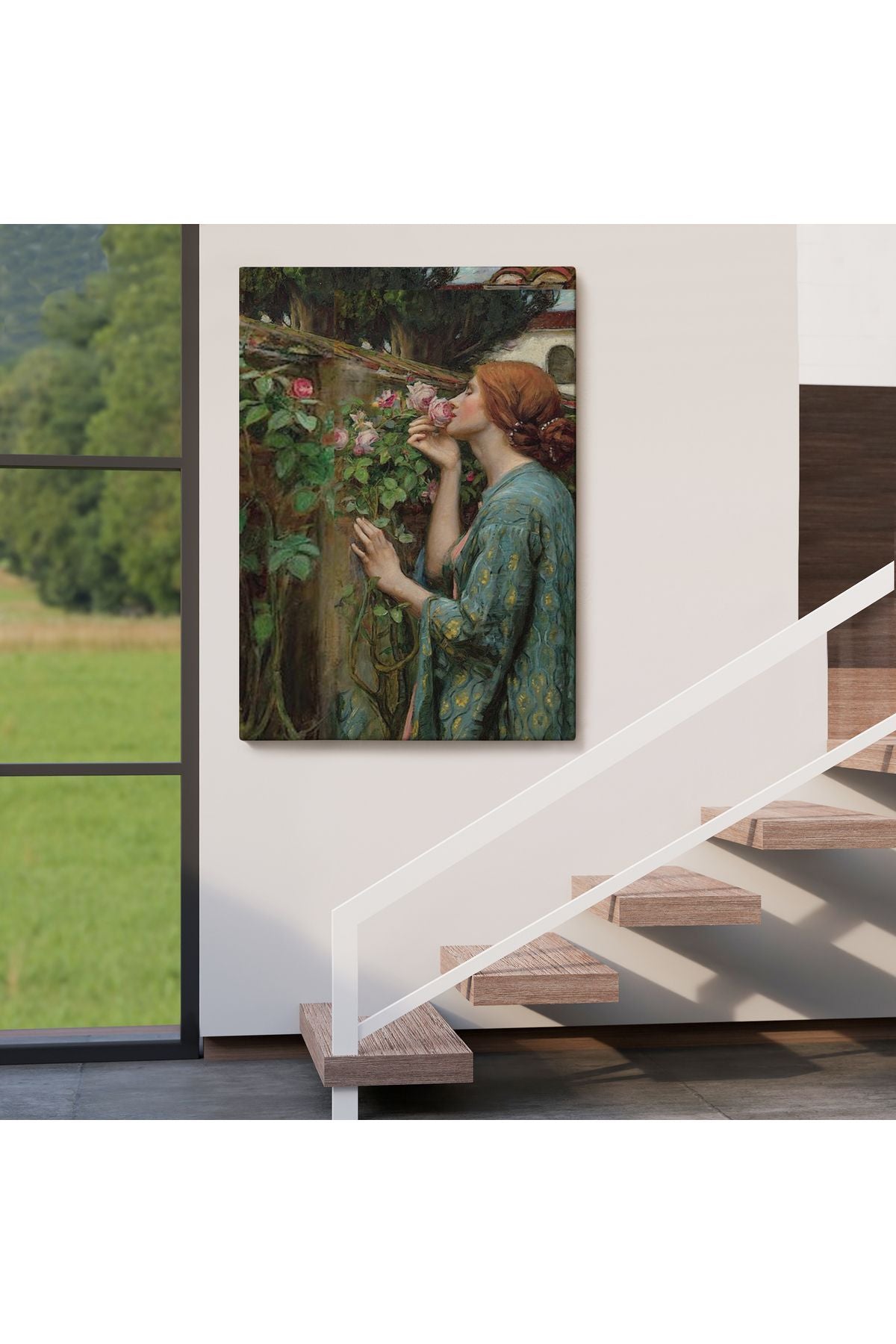 Gül Koklayan Güzel Helen Dekoratif Duvar Tablosu-6138