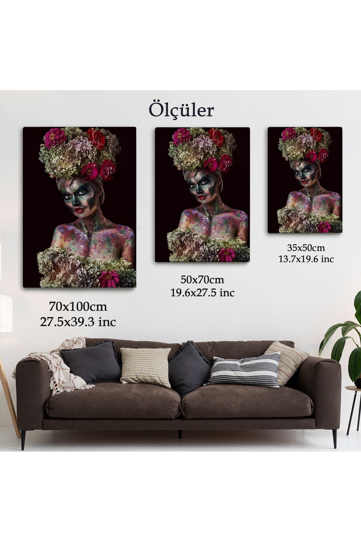 Güzel Kızın Cadılar Bayramı Makyajı Duvar Tablosu-5988