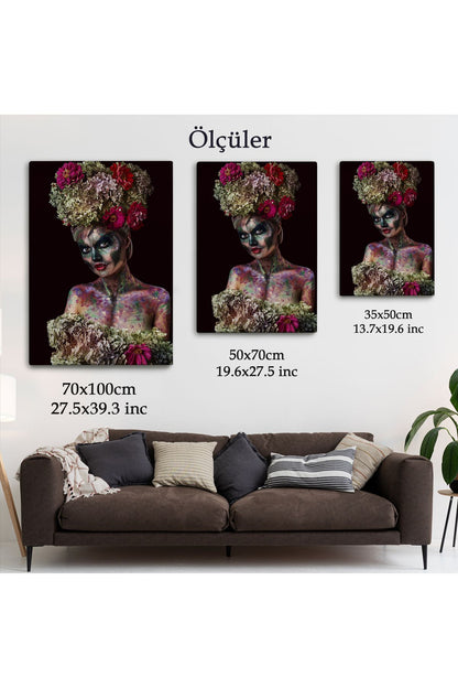 Güzel Kızın Cadılar Bayramı Makyajı Duvar Tablosu-5988