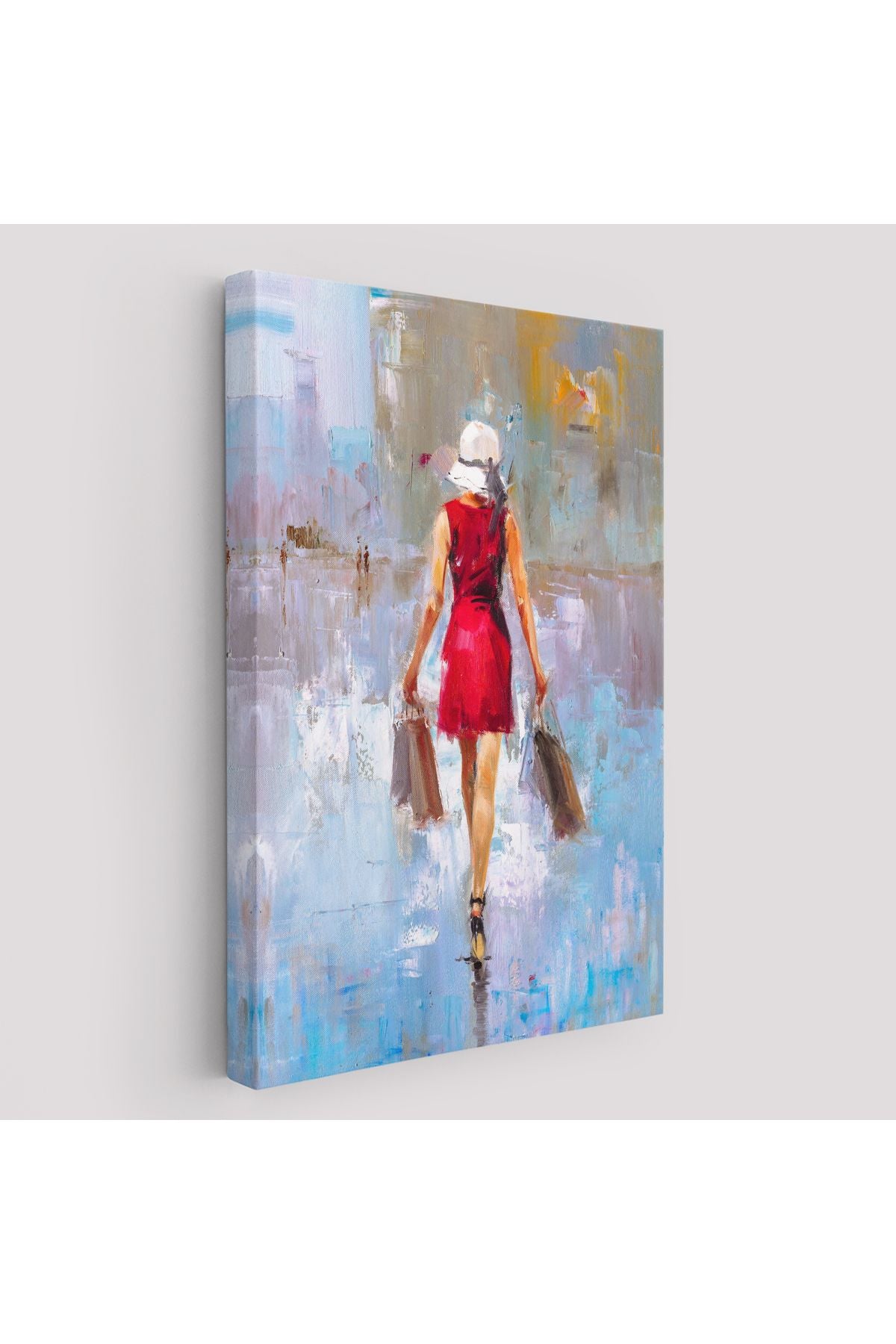 Terk Eden Kadın Yağlıboya Görünüm Dekoratif Kanvas Duvar Tablosu-5956