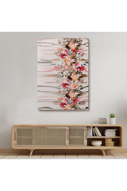 Renkli Çiçek Desenli Dekoratif Duvar Tablosu-6282