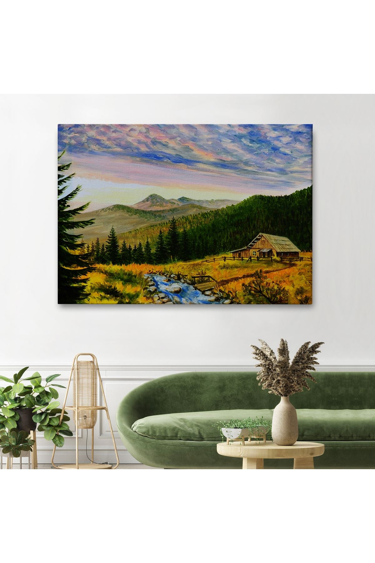 Ukrayna Köy Evi Manzarasİ Dekoratf Duvar Tablosu-3481