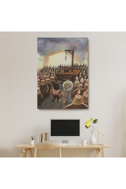 HG Kafası Farklı Çalışanın Kafası Gider Sürreal Tablo-6041