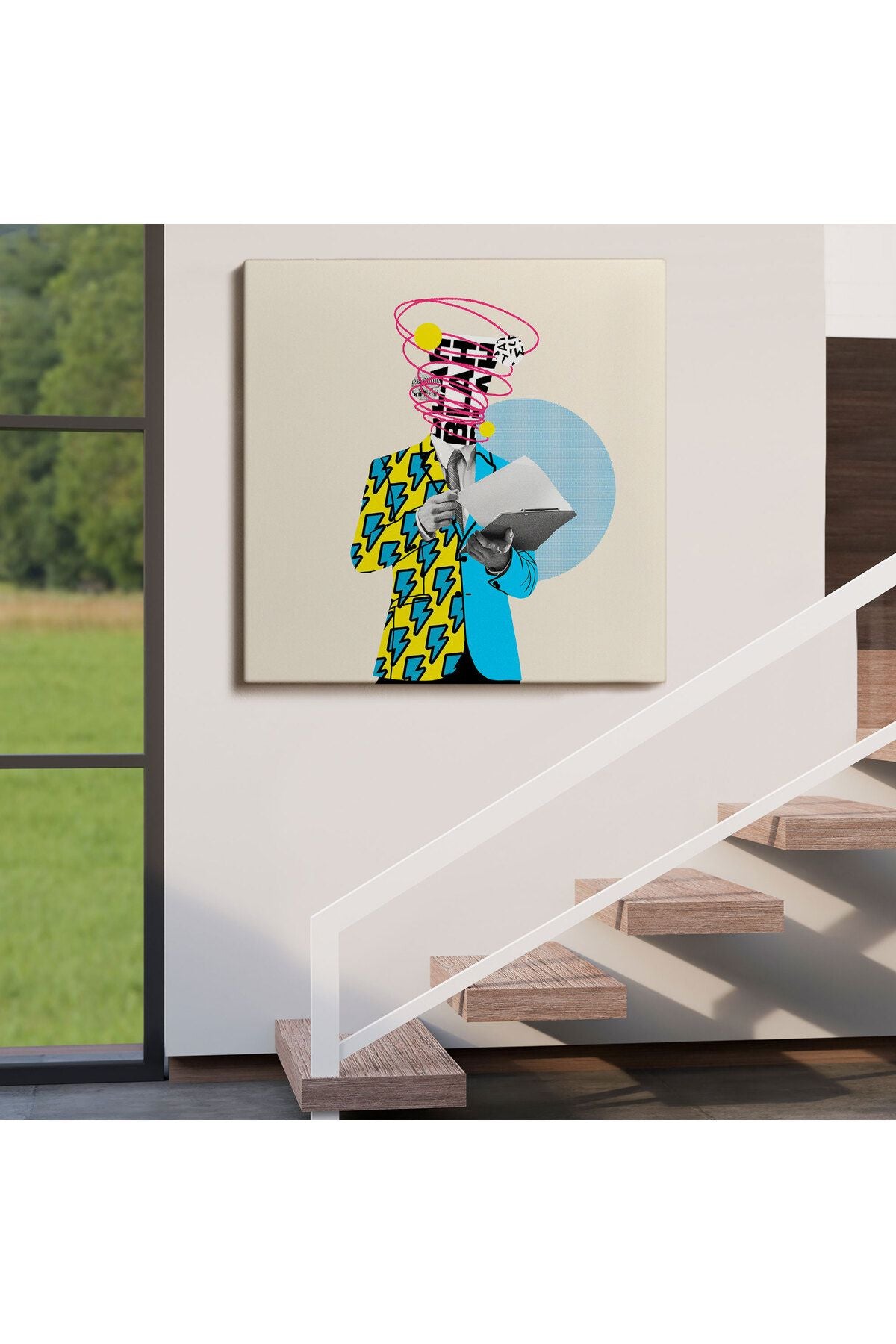 Çizgi Roman Kahramanı Kahvesini Yudumluyor Pop Art Kanvas Tablo-5800