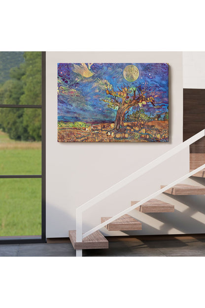 Yaşlı Ağaç ile Sihirli Moderd Manzara Duvar Tablosu-3504