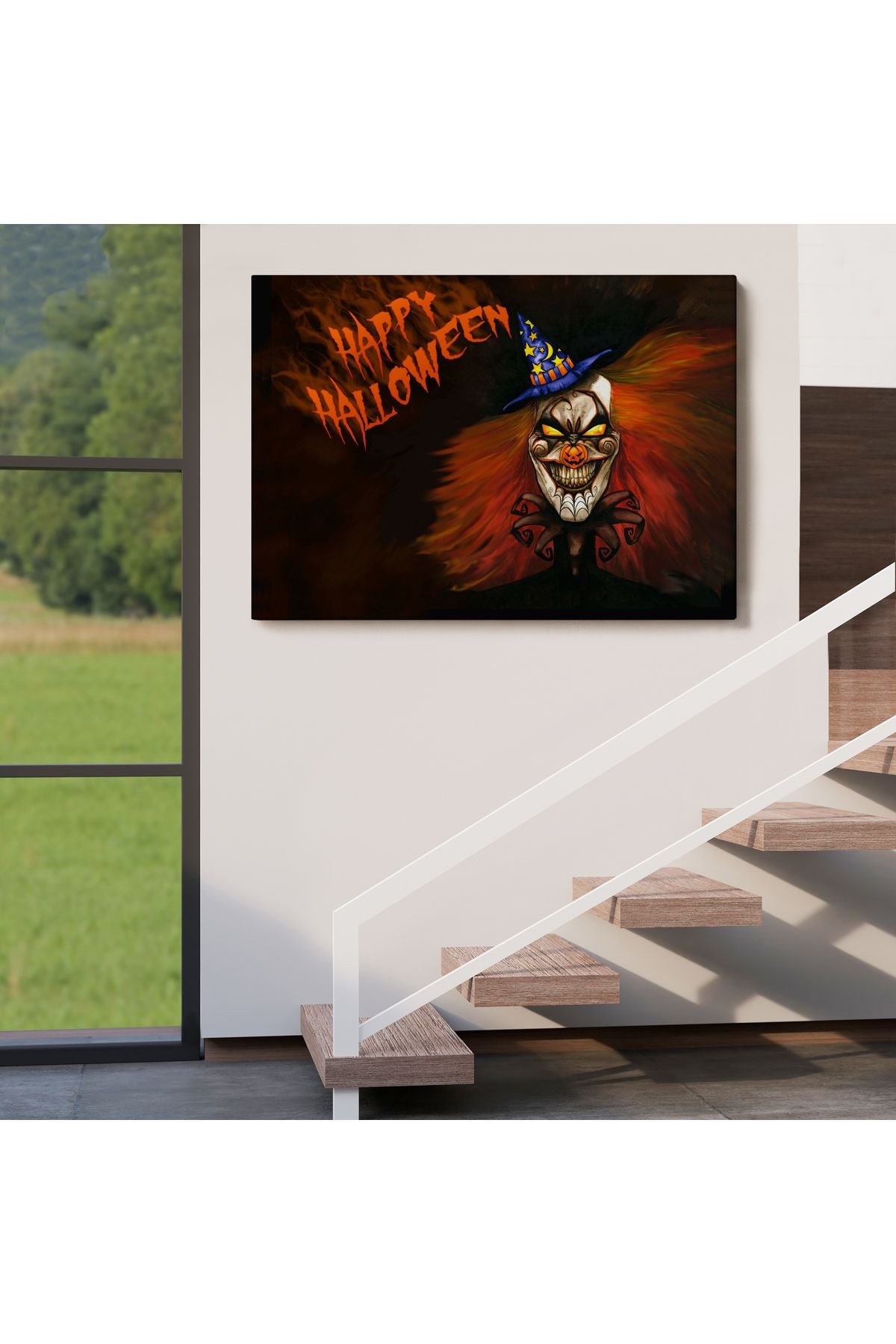 Cadılar Bayramı Duvar Dekoru, Korkunç Kabaklar Cadılar Bayramı Duvar Tablosu-5193