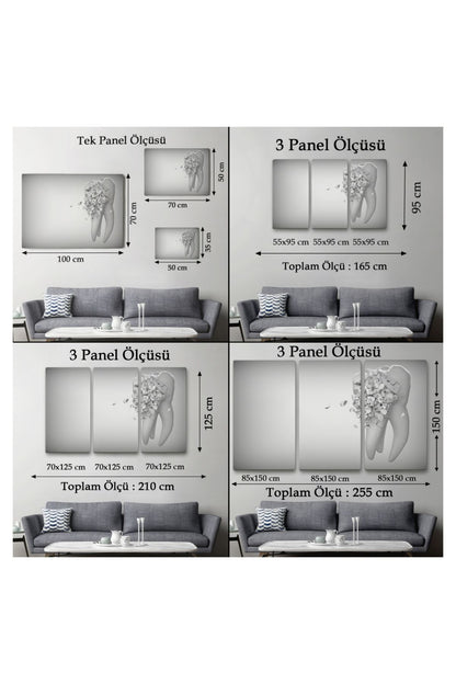 Kanvas Tablo, Duvar Dekoru, Çürüyen Diş, Diş Kliniği Diş Hekimi 5372 BUNGKNV