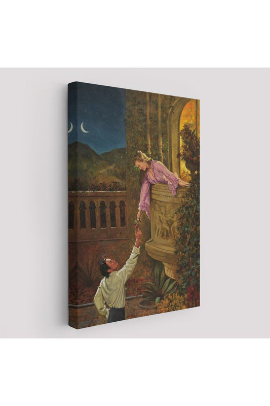 Sevgilisine Çiçek Veren Kadın Duvar Tablosu-6241