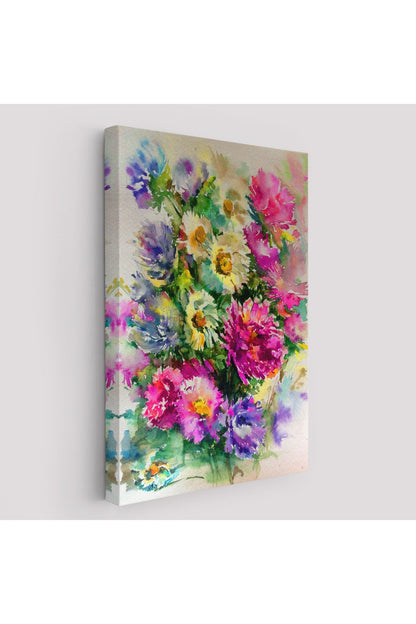 Renkli Çiçekler Duvar Tablosu-5993