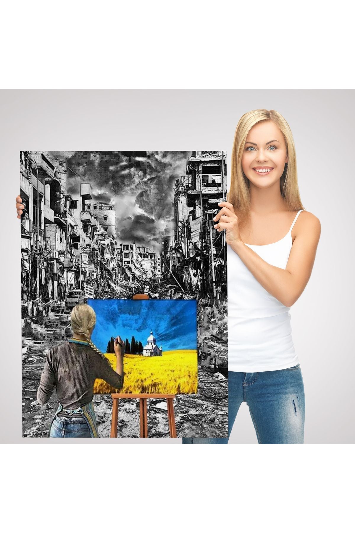 Hayalindeki Ukrayna'yi Çizen Ukraynalı Ressam Tablosu-6295