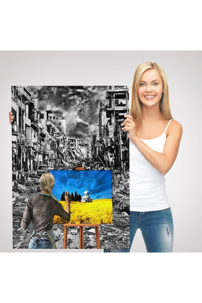 Hayalindeki Ukrayna'yi Çizen Ukraynalı Ressam Tablosu-6295