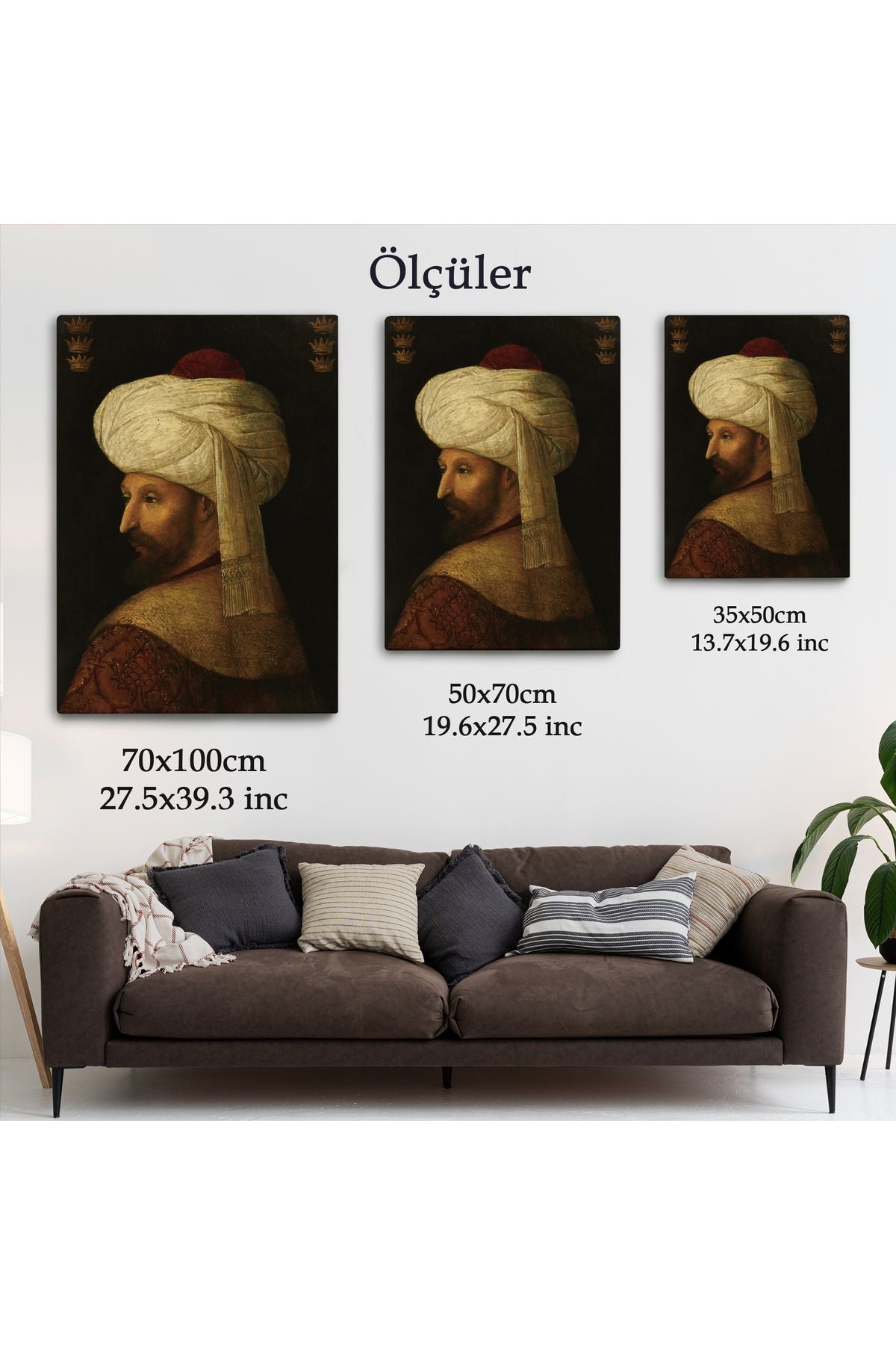 SZ KVS1-Dekoratif Duvar Tablosu-Fatih Sultan Mehmed Han Portresi Kanvas Tablo 6409