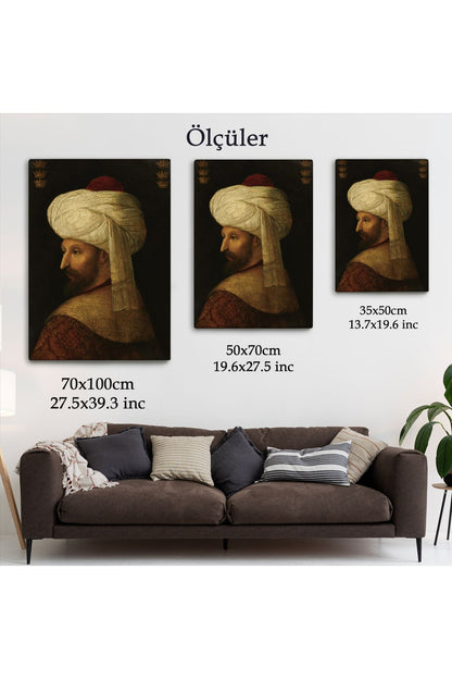 SZ KVS1-Dekoratif Duvar Tablosu-Fatih Sultan Mehmed Han Portresi Kanvas Tablo 6409