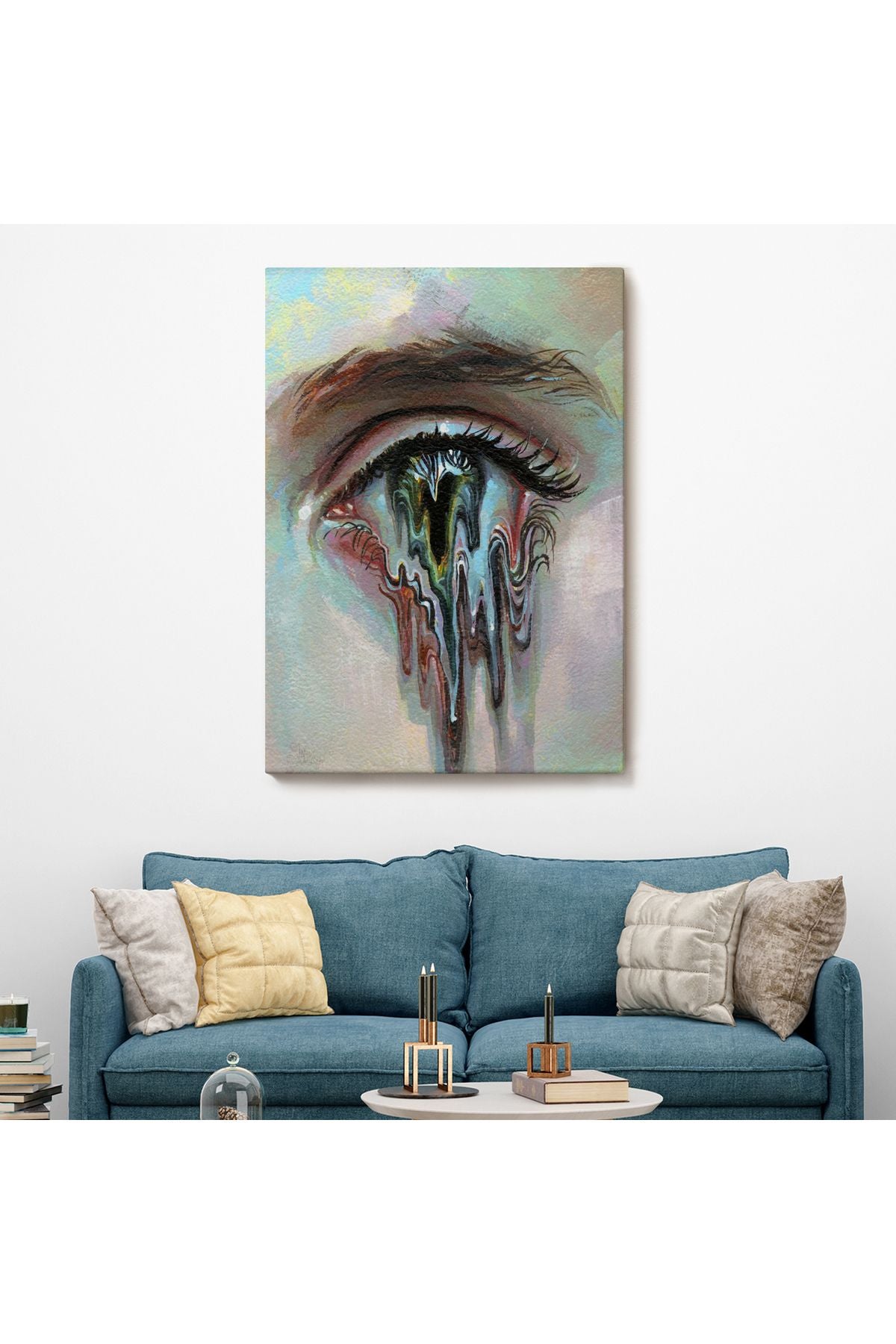 Çerçeveli Gözü Akan Kadın Dekoratif Tablo-6333