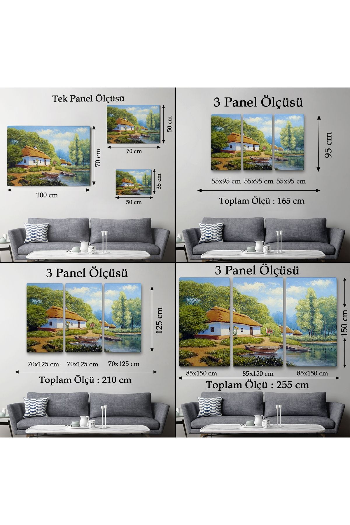 Ukrayna Köy Evi Manzarası Yağlıboya Görünüm Dekoratif Kanvas Duvar Tablosu-3663