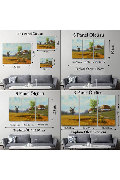 Özel Tasarım, Dekortif  BaskıUkrayna Köy Manzarası Yağlıboya Görünüm Dekoratif Tablo-3712