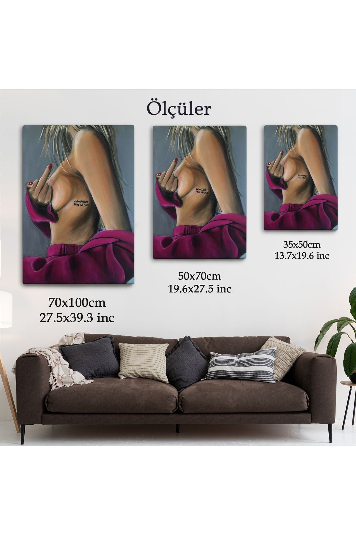Do No Harm Take on Shit Yazan Sexi Kadın Duvar Tablosu-6074