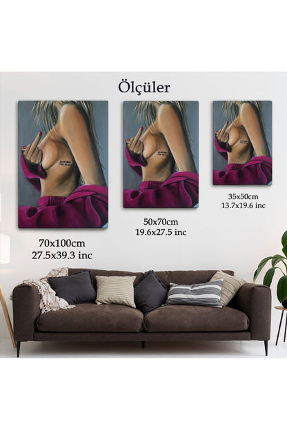 Do No Harm Take on Shit Yazan Sexi Kadın Duvar Tablosu-6074