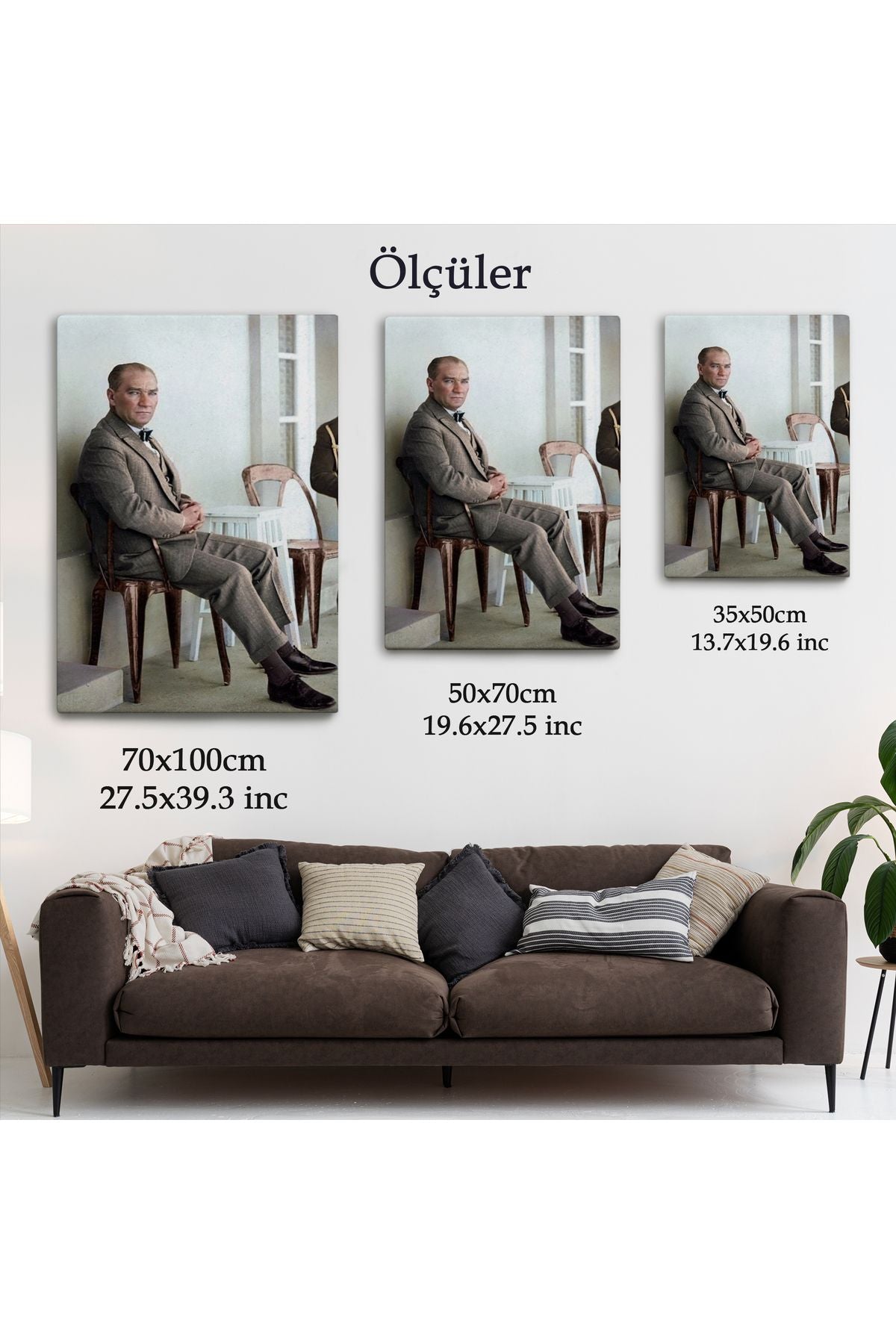 Mustafa Kemal Atatürk'ün Sandalyede Oturan Tablosu -6034